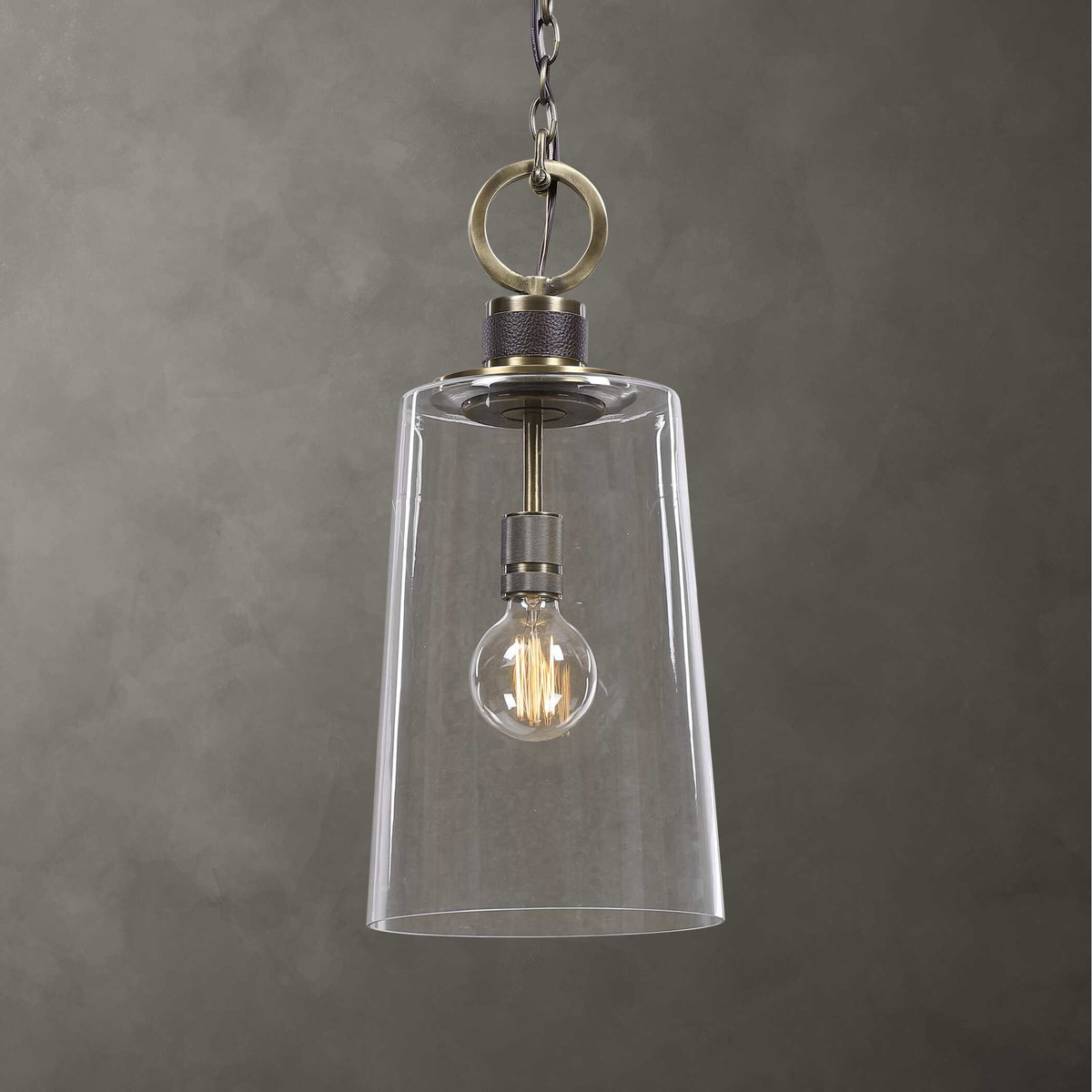 Rosston 1 Light Mini Pendant, Mini Light Pendant by Uttermost, 10" width x 22" height x 10" diameter x 10" depth View 1