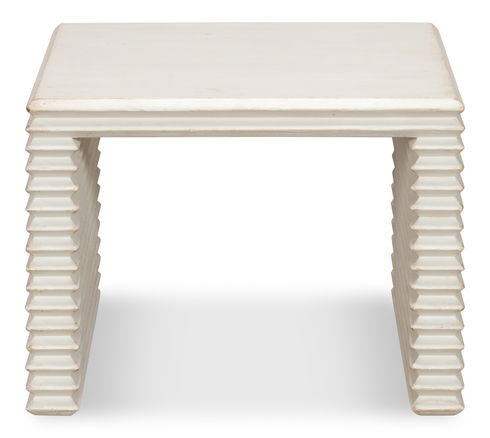 Stacked Stool, Antique White