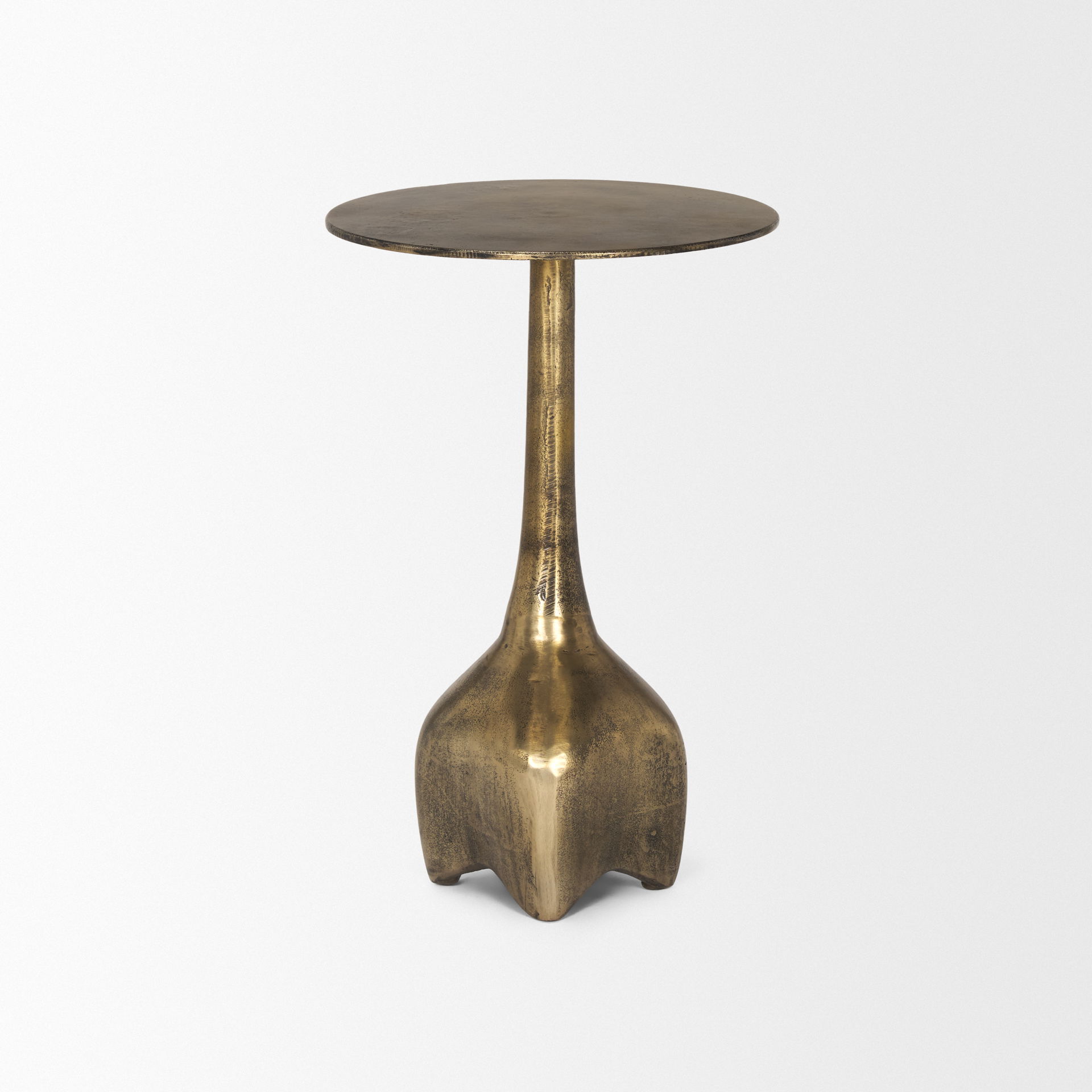 Risha Small Gold Metal Accent Table, Side & End Table by Mercana, 12.75" length x 12.75" width x 20.25" height View 5