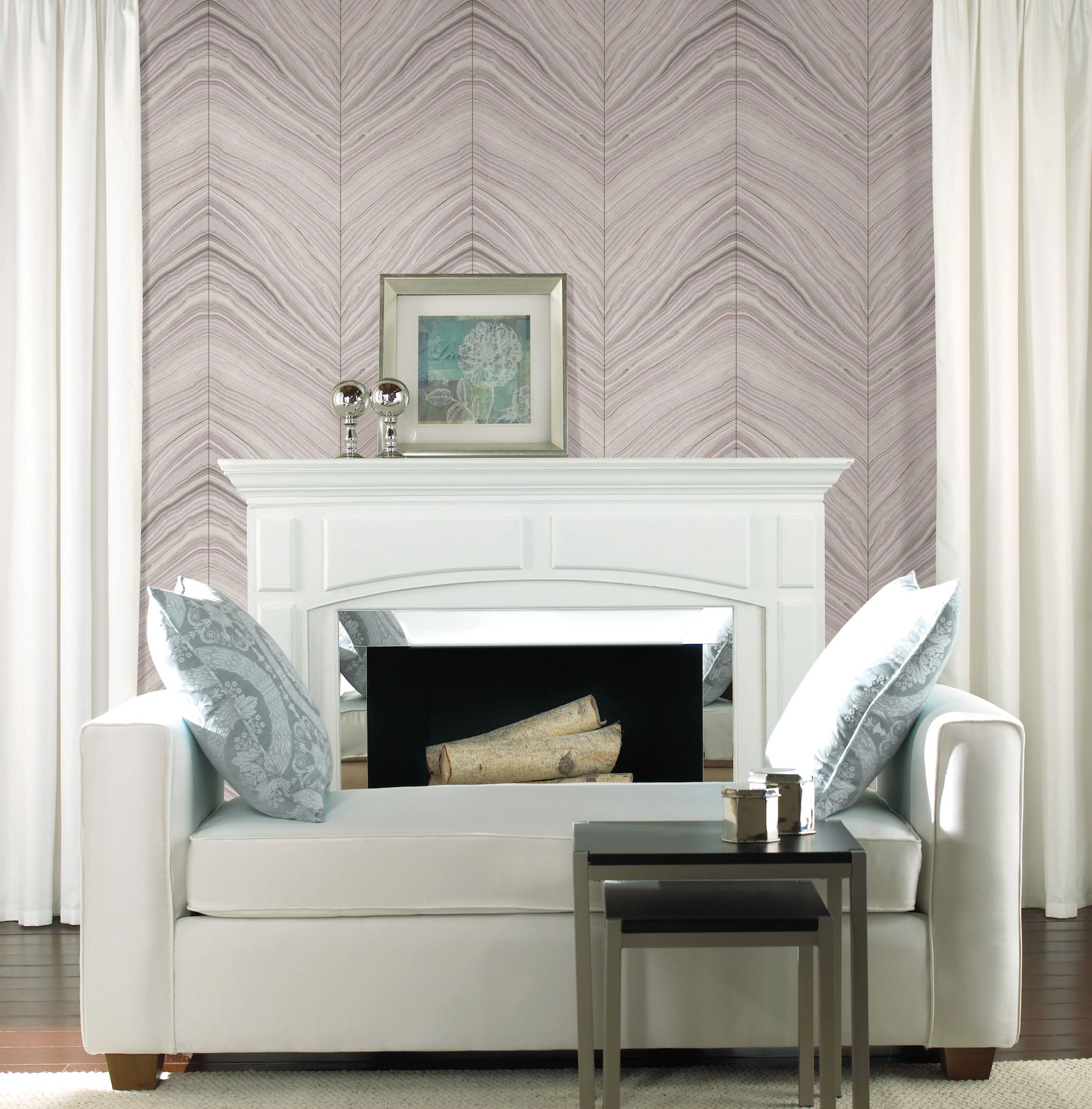 Onyx Strata Pink & Purple Wallpaper, by York Wall, 27' length x 2'3" width x 0.02" depth View 3