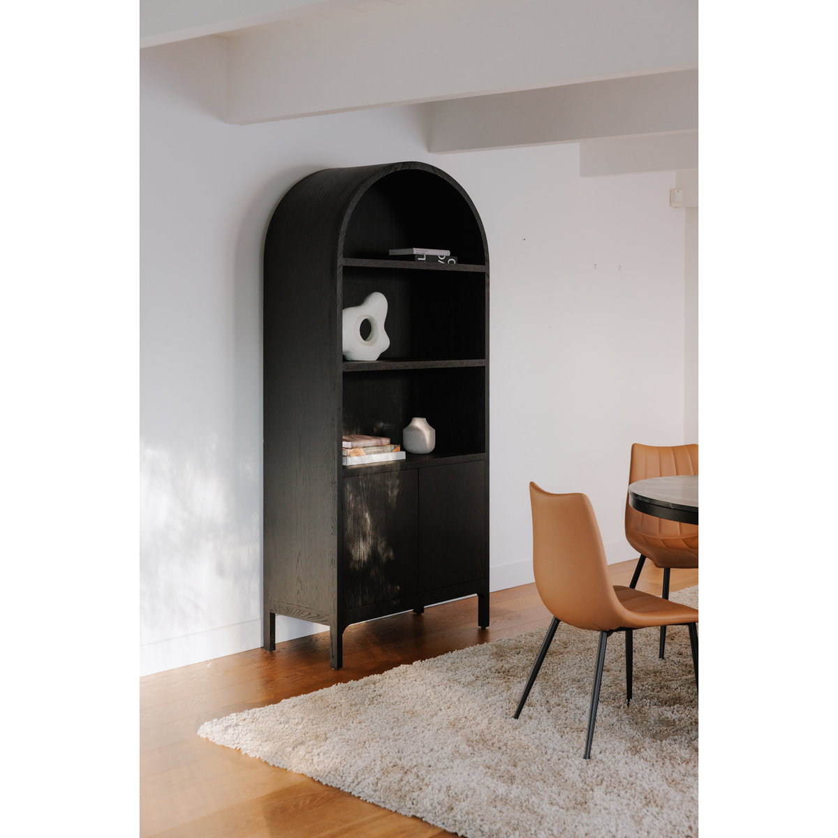 Wilde Display Cabinet Black Oak, Cabinets & Sideboard by Moe's Home, 37.5" width x 79" height x 16.5" depth View 9