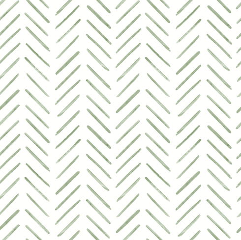 Painted Herringbone Green Wallpaper