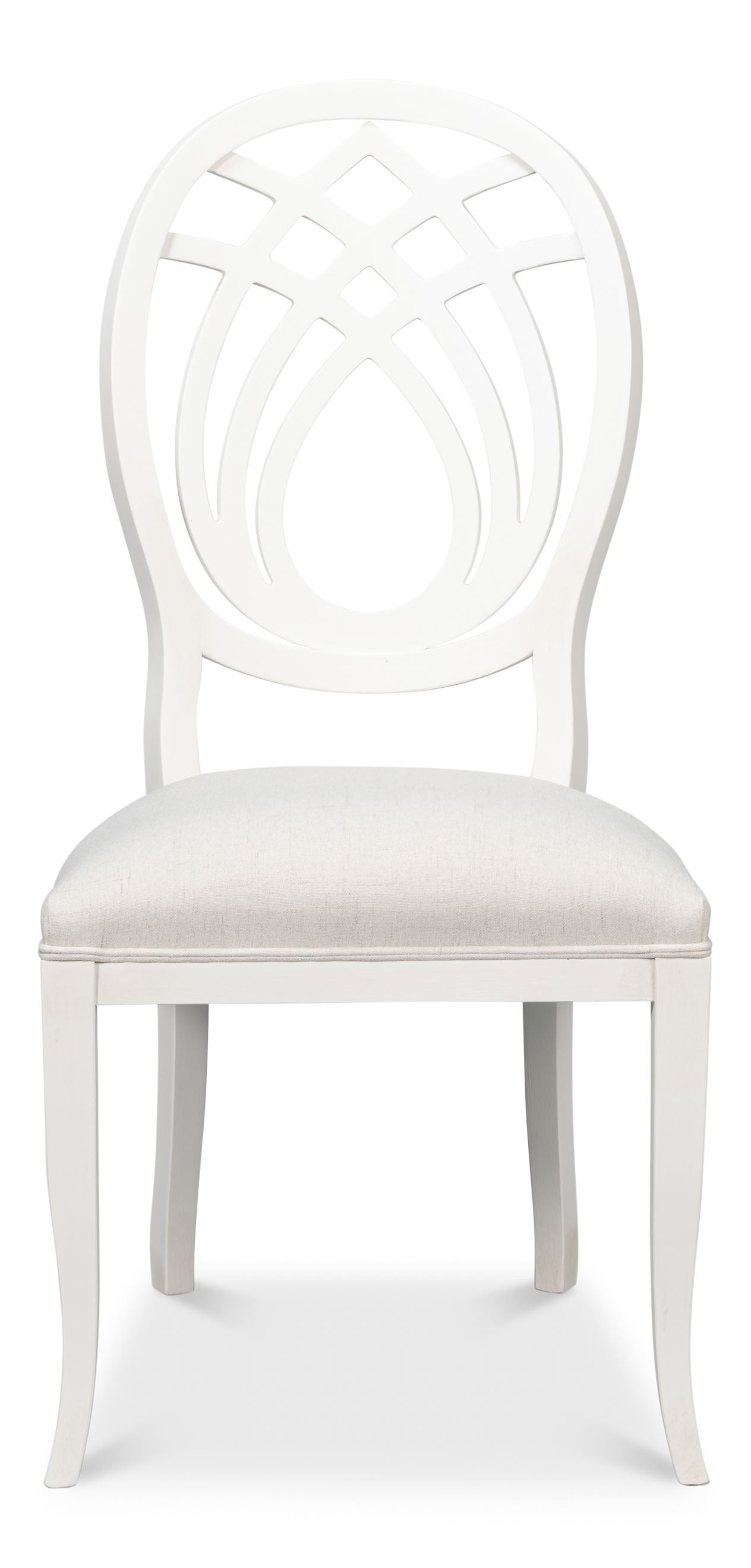 Goccia Side Chair, Cortina White, Crema, Dining Chair by Sarreid, 21" length x 19" width x 41" height View 2
