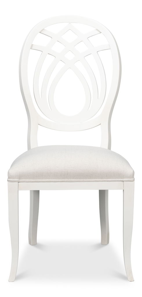 Goccia Side Chair, Cortina White, Crema