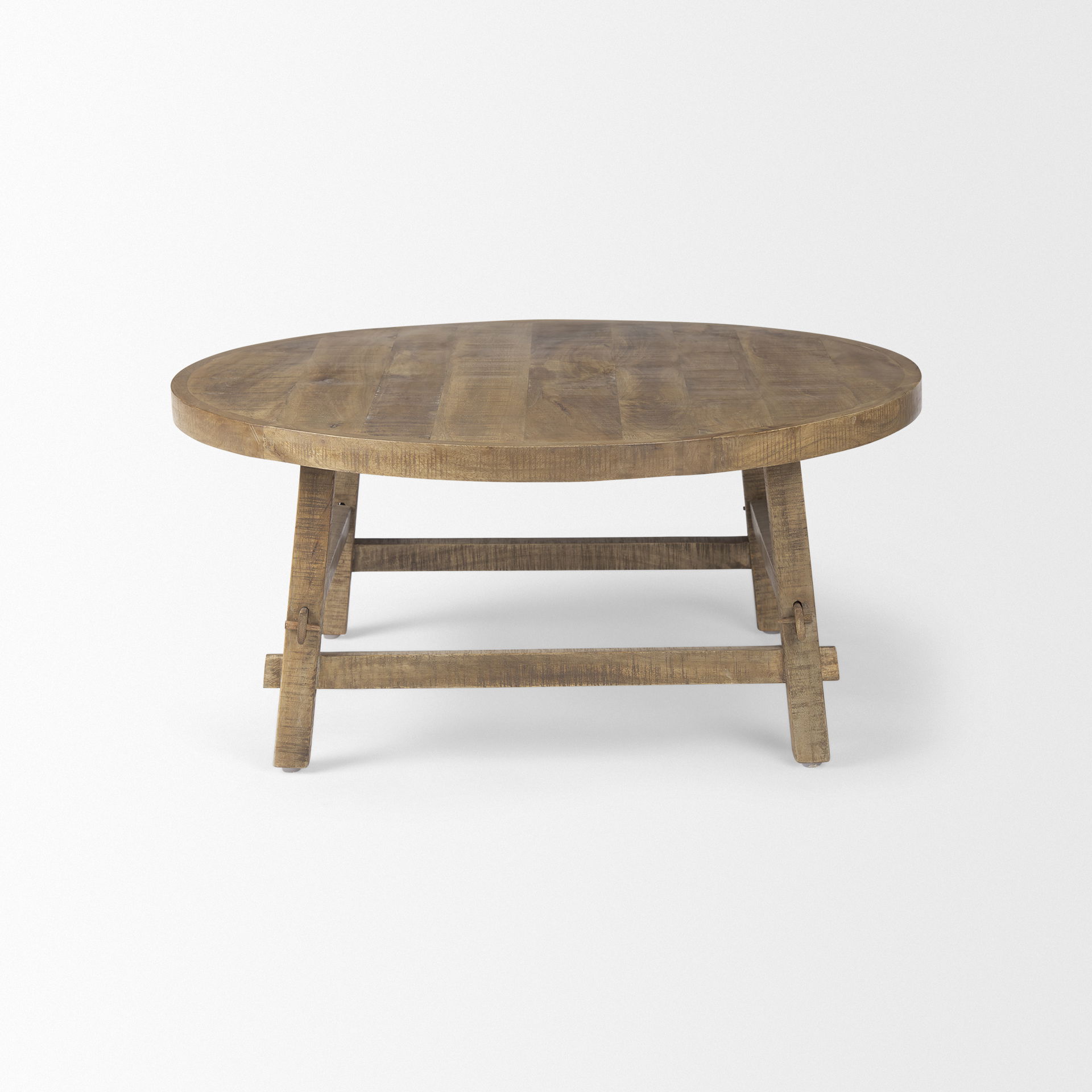Rosie   Round Medium Brown Wood Coffee Table large image 
