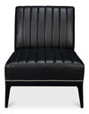 Agave Slipper Chair,Distilled Lthr, Blk, Seating by Sarreid, 27" length x 32" width x 33" height thumbnail 2