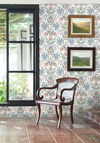 Seaside Jacobean Pink & Blue Wallpaper thumbnail 2