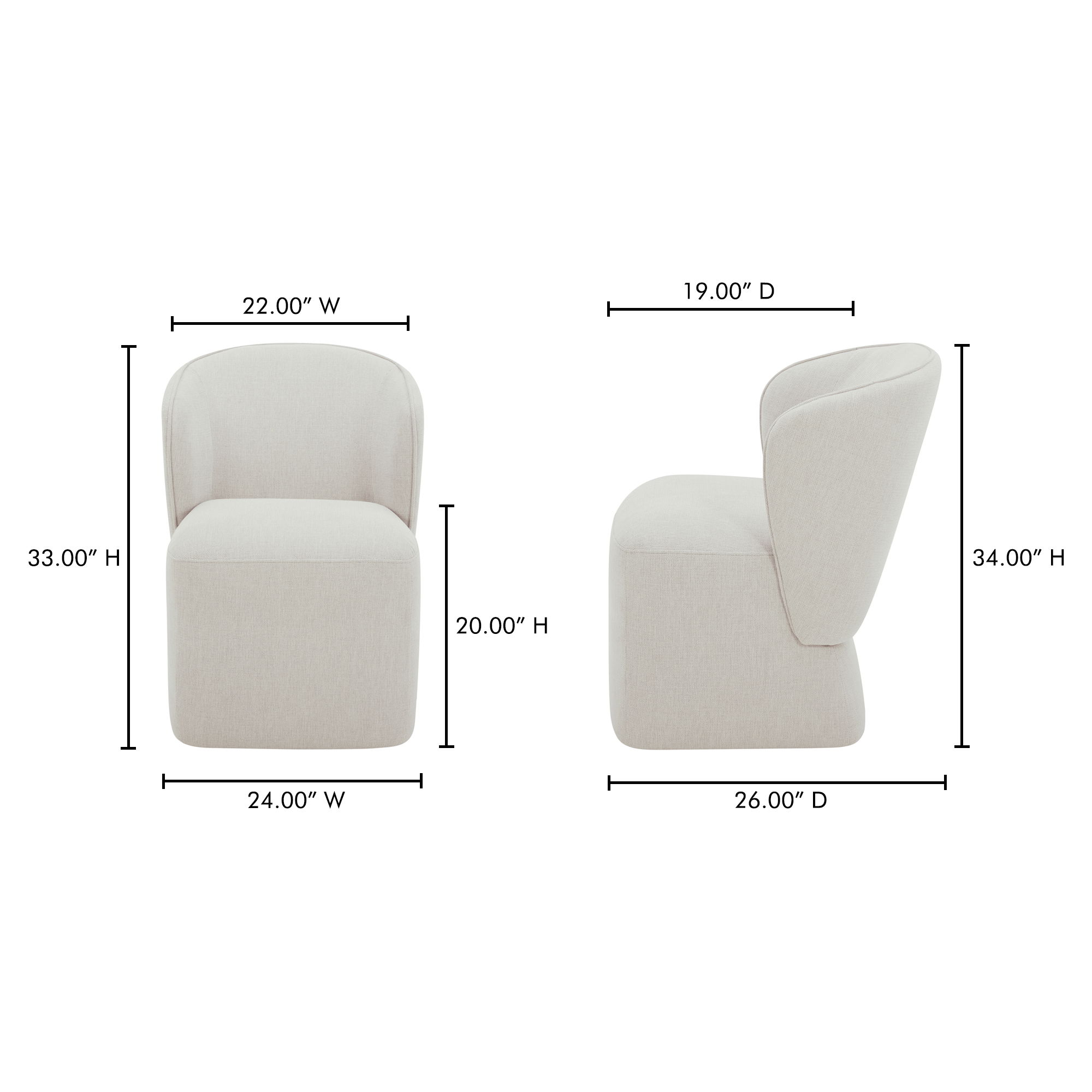 Larson Rolling Dining Chair Heather Grey large image 