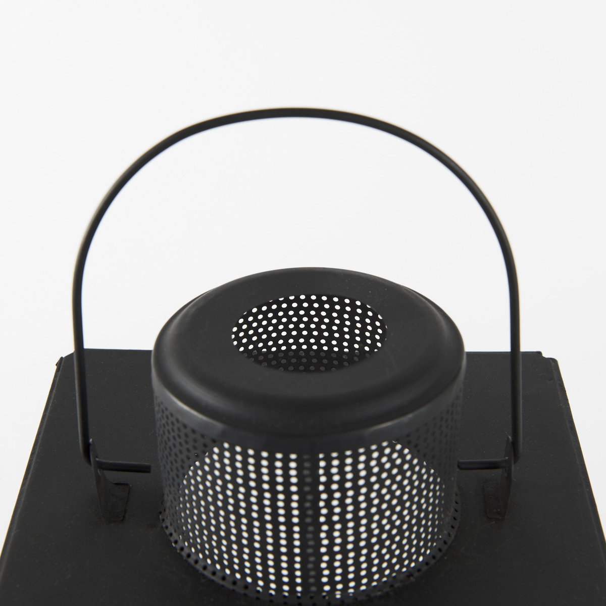 Gamfield  Large Black Metal and Glass Lantern, Lighting by Mercana, 6.1" length x 6.1" width x 16.73" height View 9