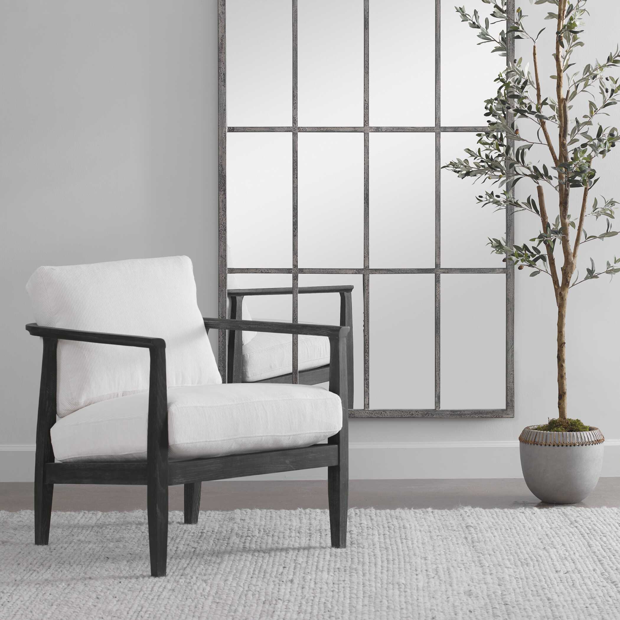Brunei White Accent Chair large image 