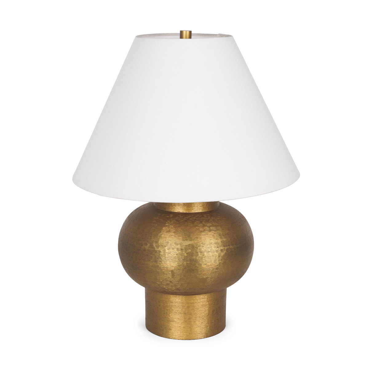 Salaah Antique Gold Brushed Metal with Cream Shade Table Lamp, by Mercana, 19.5" length x 19.5" width x 26" height View 1
