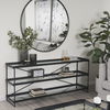Trey 72.0'L x 16.0'W x 30.0'H Black Metal with Glass Console Table, by Mercana, 72" length x 16.25" width x 30" height thumbnail 3