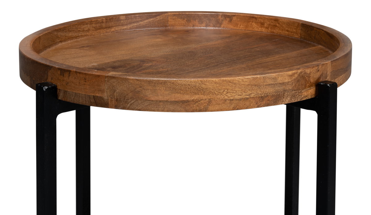 Profile Round End Table, by Sarreid, 1'10" length x 1'10" width x 2' height View 12
