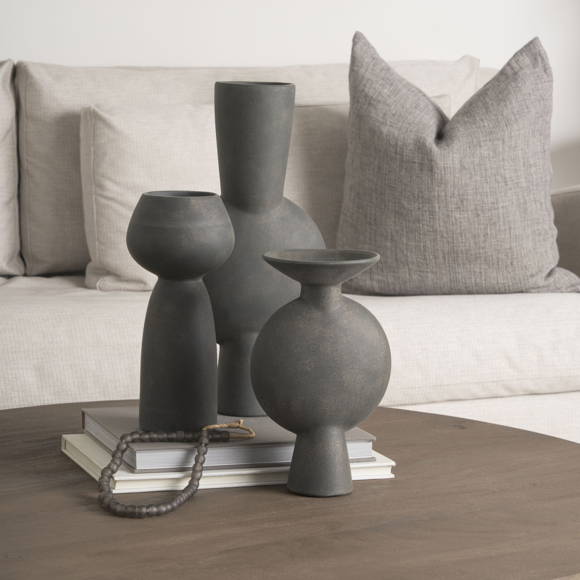 Kaz  Earthy Brown Ceramic Vase large image 