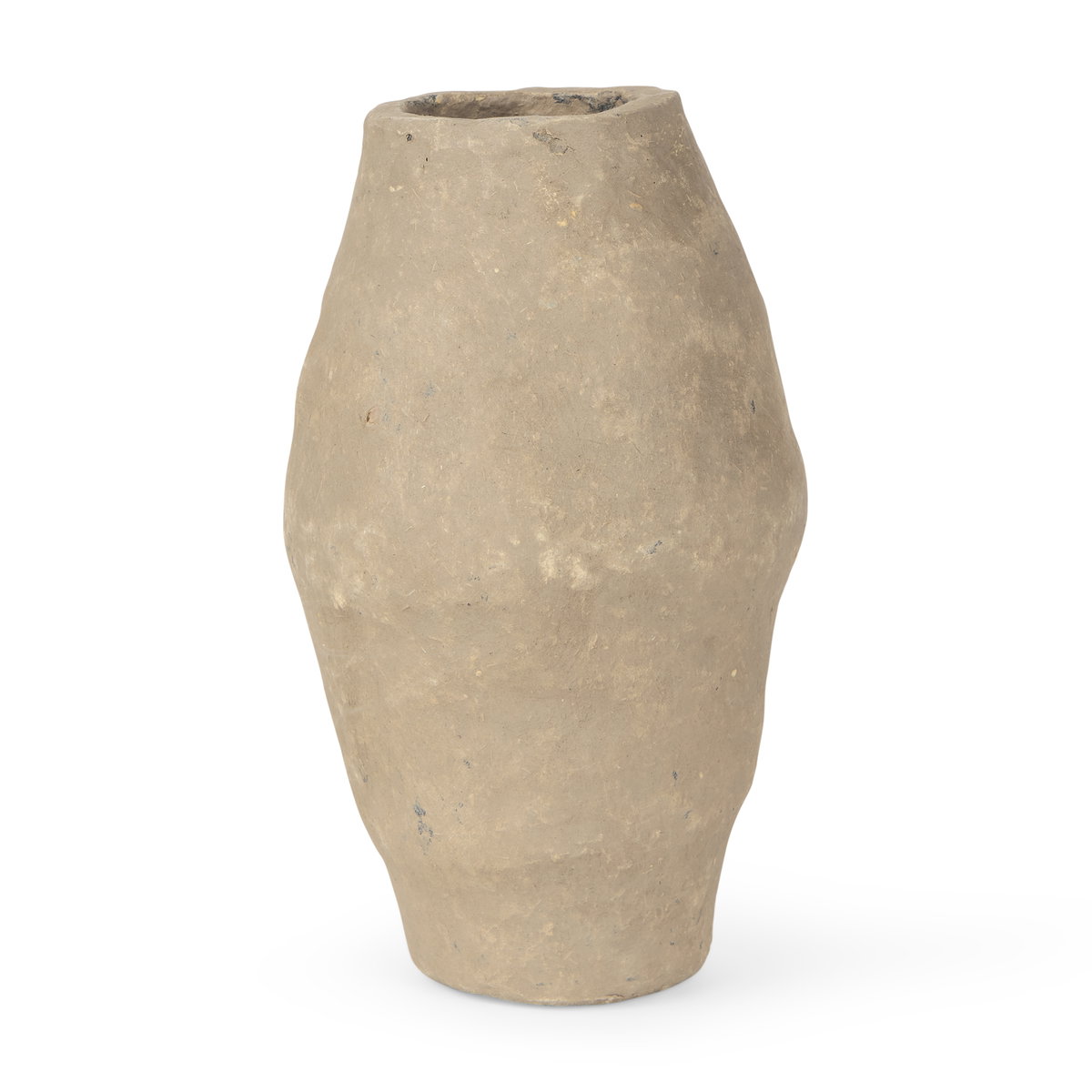 Rundal Small Gray Paper Mache Vase, by Mercana, 8" length x 8" width x 12" height View 1
