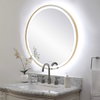 Crofton Lighted Brass Round Mirror, by Uttermost, 2'8" width x 2'8" height x 2.12" depth thumbnail 6
