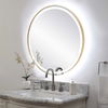 Crofton Lighted Brass Round Mirror thumbnail 5