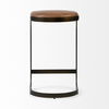 Tyson 31' Seat Height Brown Leather Seat Black Metal Frame Stool, Counter & Bar Stool by Mercana, 17.25" length x 17.75" width x 31" height thumbnail 5