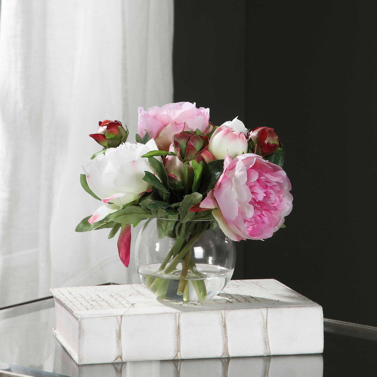 Blaire Peony Bouquet, Artificial Plants & Flower by Uttermost, 10" width x 8.5" height x 10" depth View 7