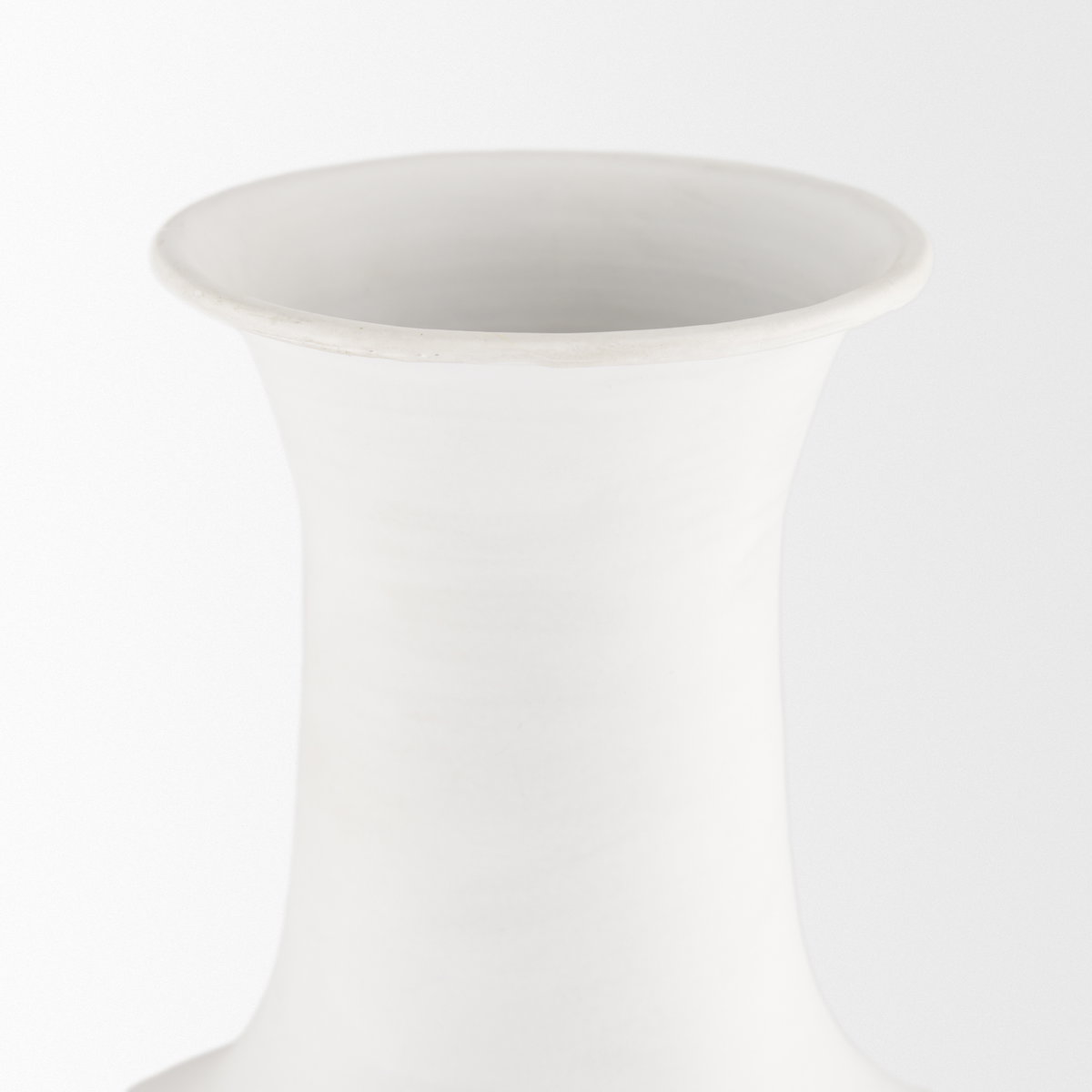 Toru Tall White with Grey Ombre Metal Vase, by Mercana, 7.87" length x 7.87" width x 23.62" height View 5