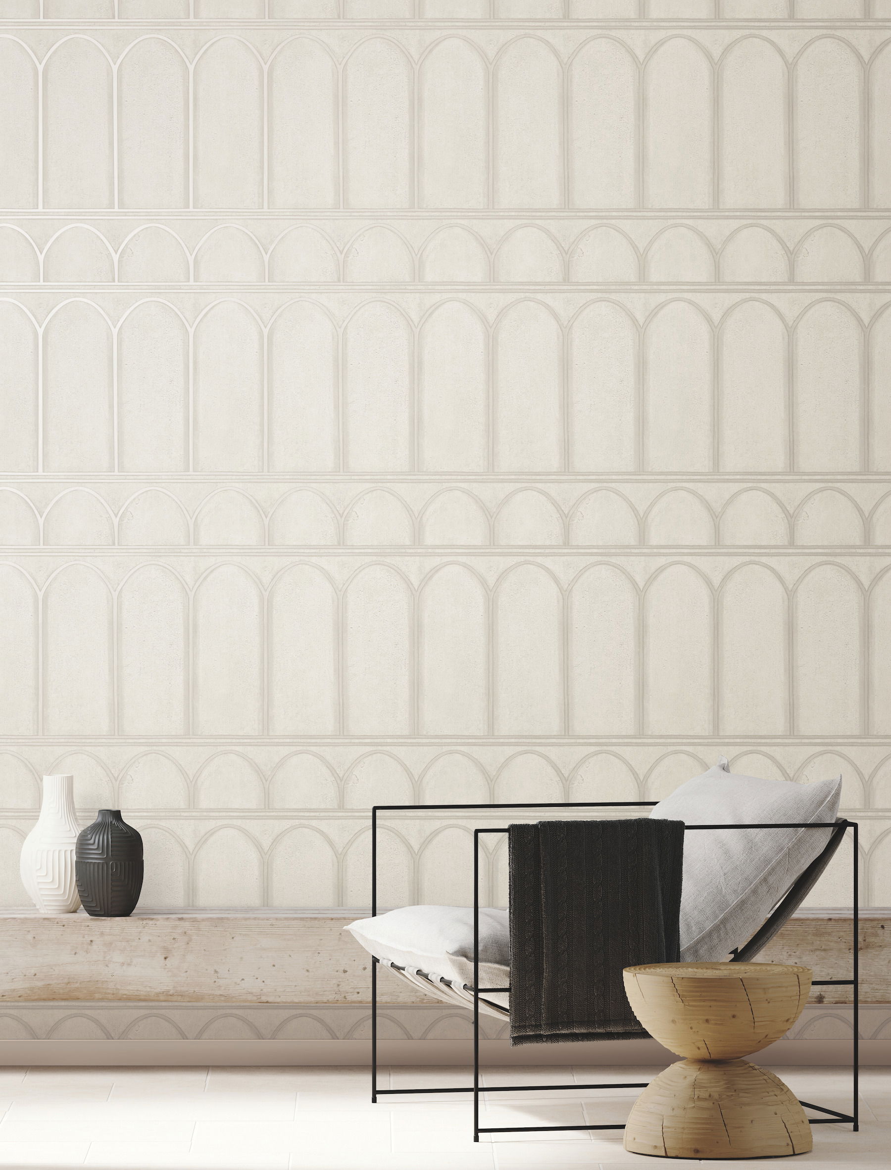 Arches Beige & Pearl Wallpaper large image 