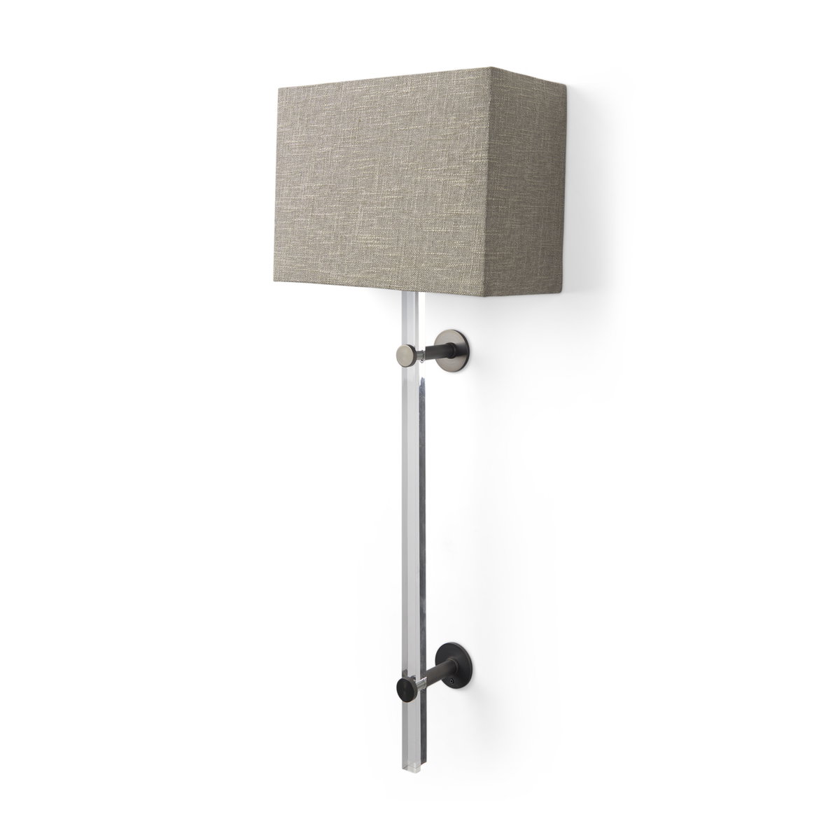Kinsley Beige Shade with Transparent Body Wall Sconce, by Mercana, 12" length x 12" width x 29.5" height View 1