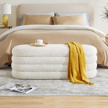 Online Designer Bedroom Polyester Upholstered Storage Bench