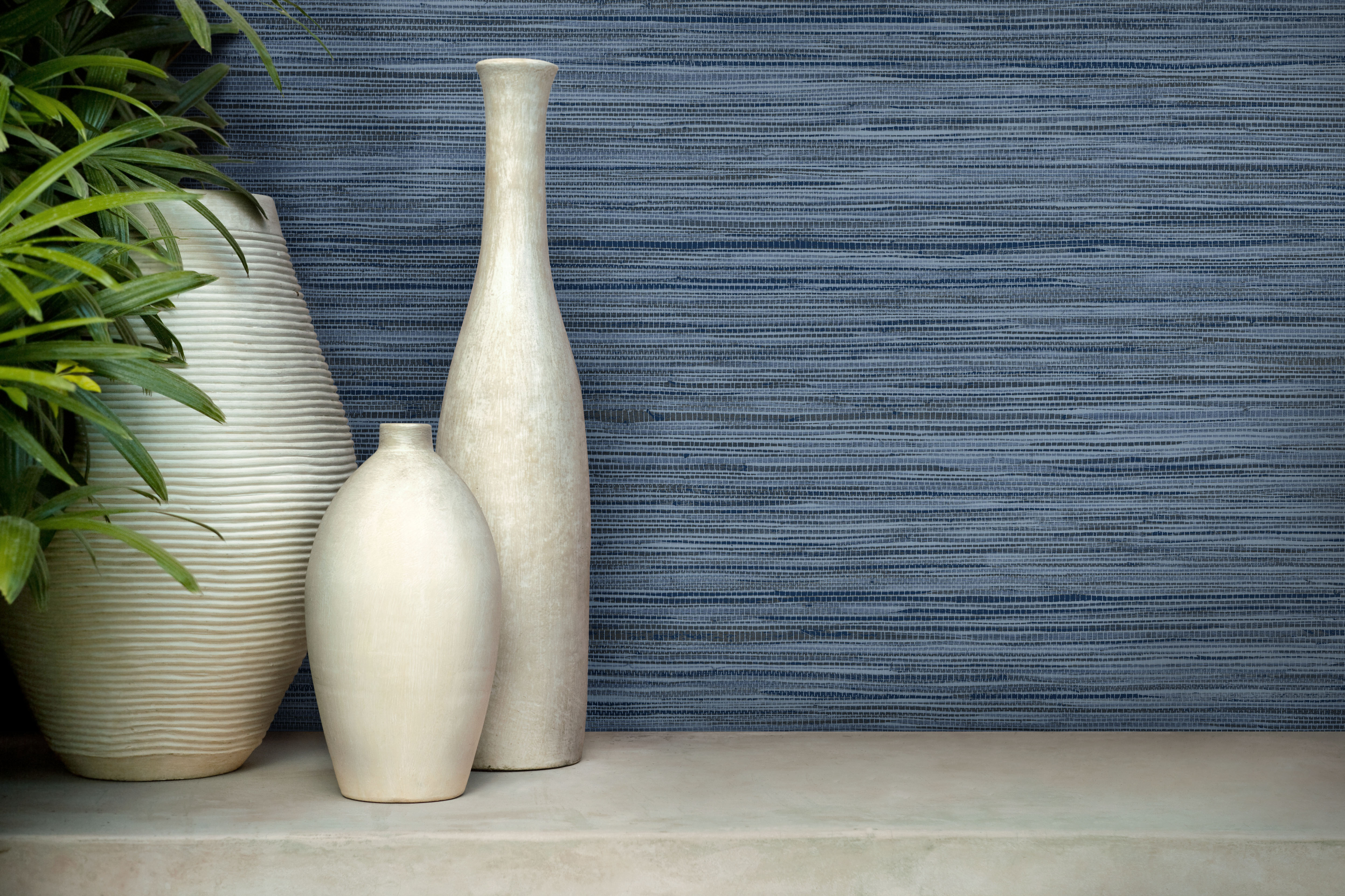 Bahia Grass Navy Peel & Stick Wallpaper large image 