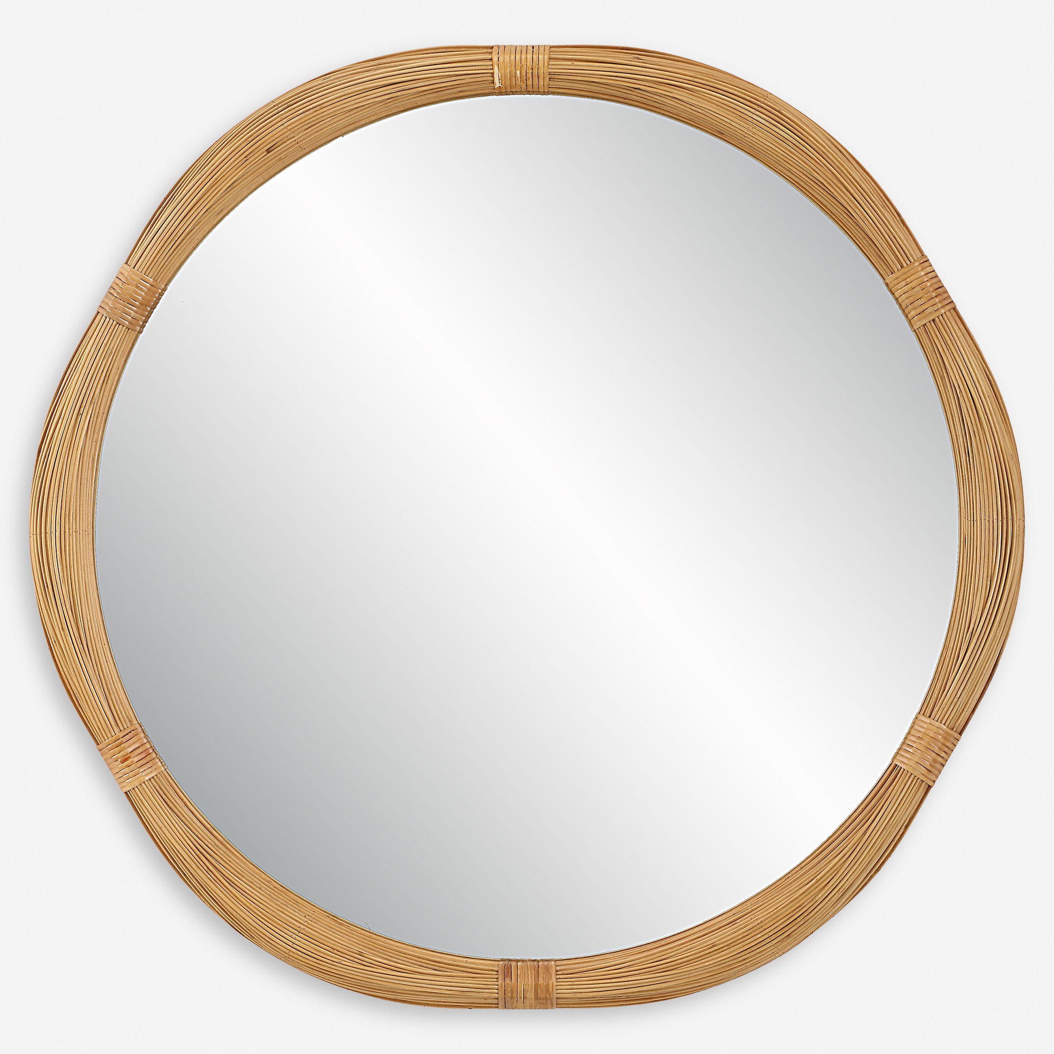 Salina Round Bamboo Mirror large image 