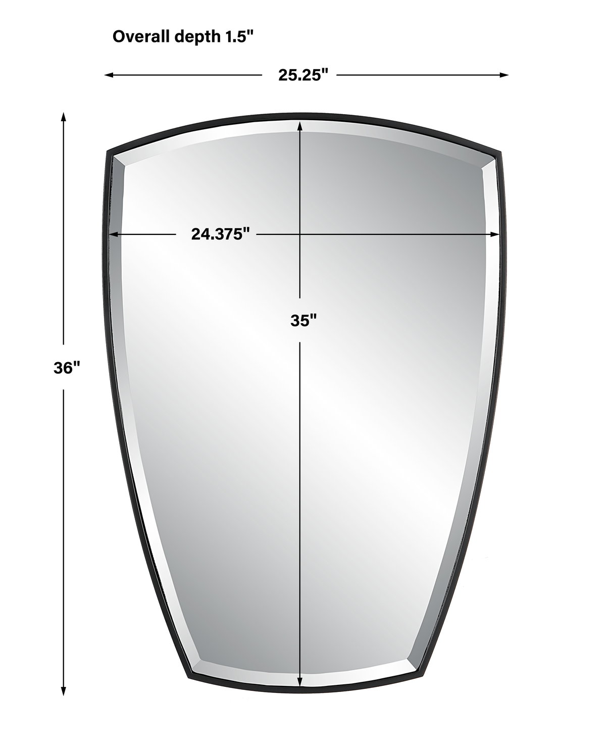 CREST MIRROR, by Uttermost, 25.25" width x 36" height x 1.5" depth View 3