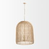 Thad 4-Light Natural Woven Rattan Foyer Chandelier, by Mercana, 23" length x 23" width x 30.75" height thumbnail 3