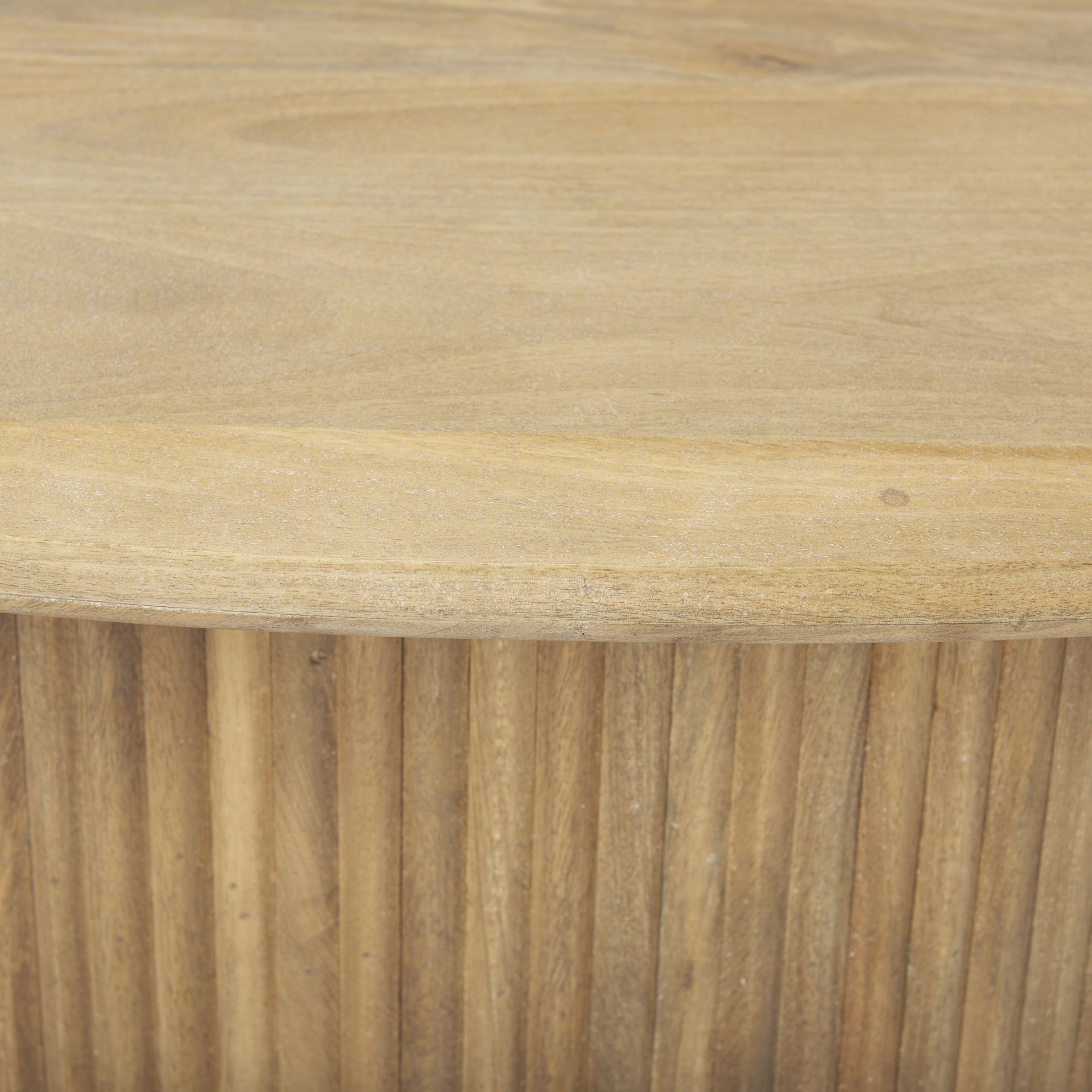 Terra 48L x 28W x 15H Light Brown Wood Oval Fluted Coffee Table, by Mercana, 48" length x 28" width x 15" height View 7