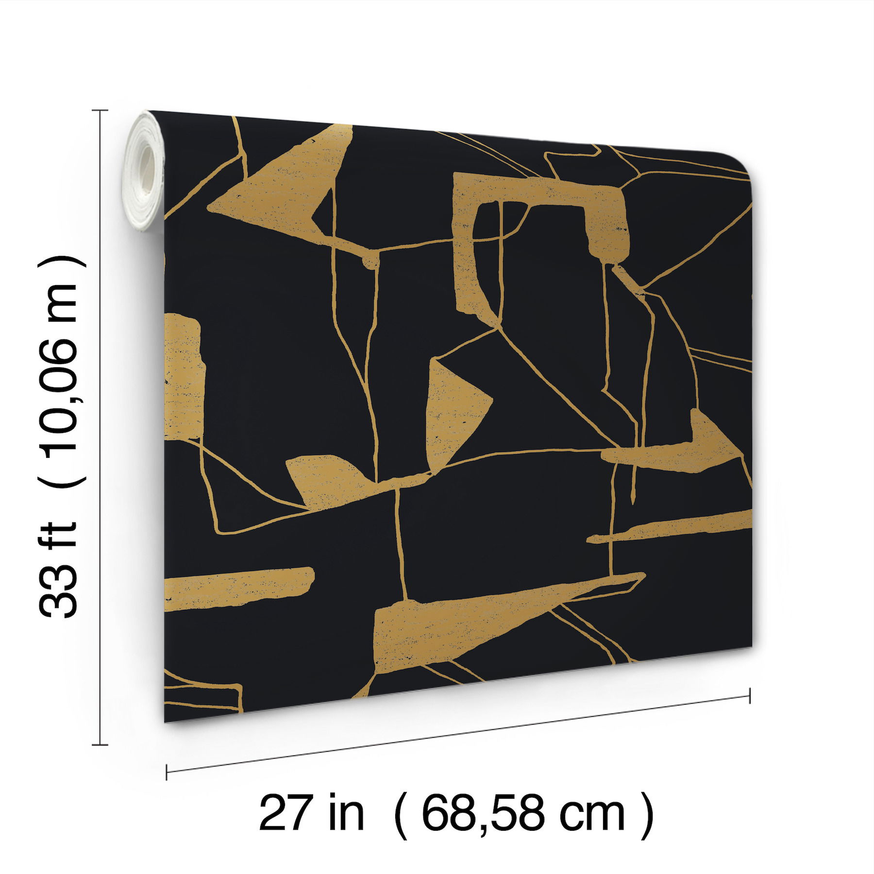 Abstract Geo Black & Gold Wallpaper large image 