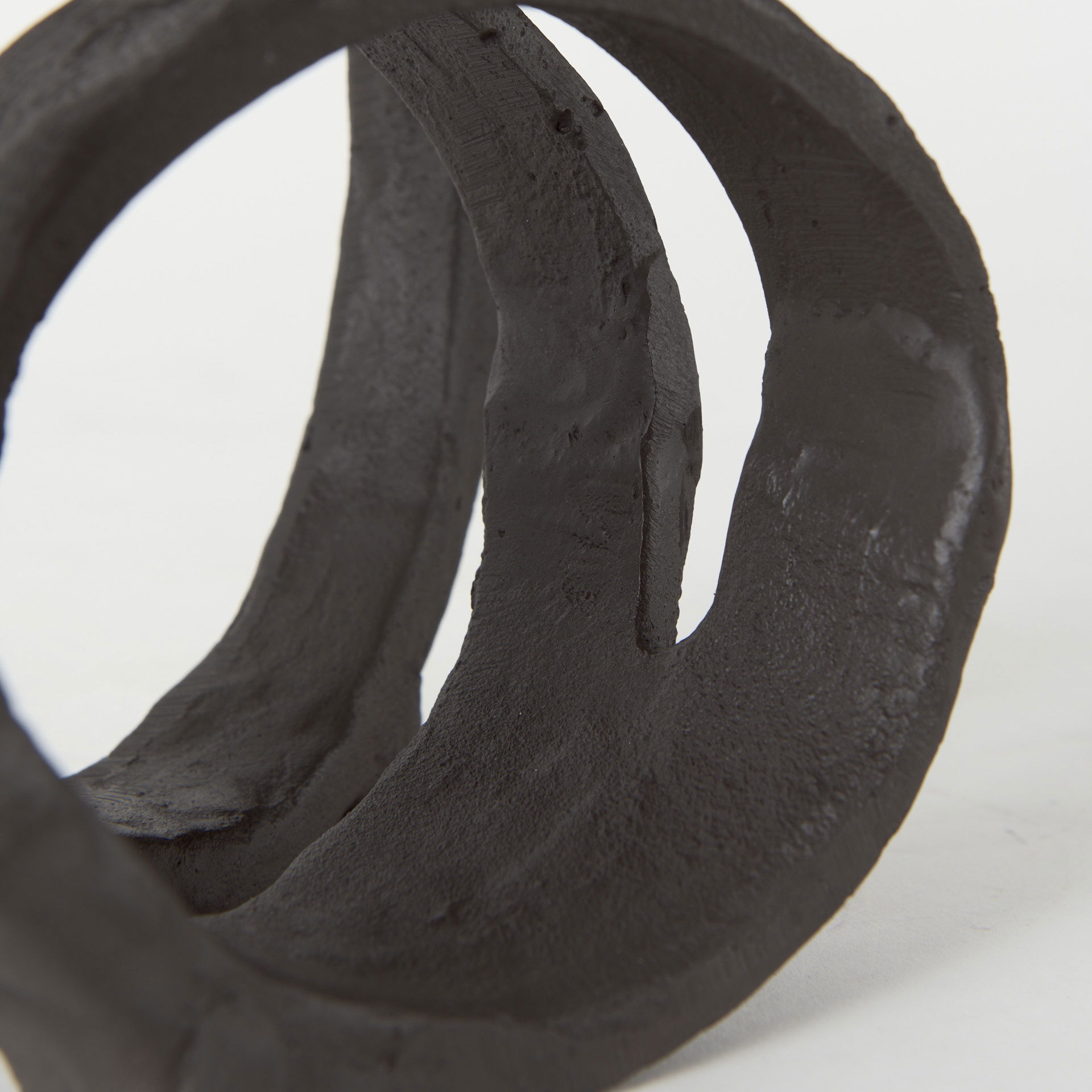 Stanislaw II Black Metal Infinite Ribbon Sculpture, Decorative Object by Mercana, 8.27" length x 4.72" width x 8.27" height View 10