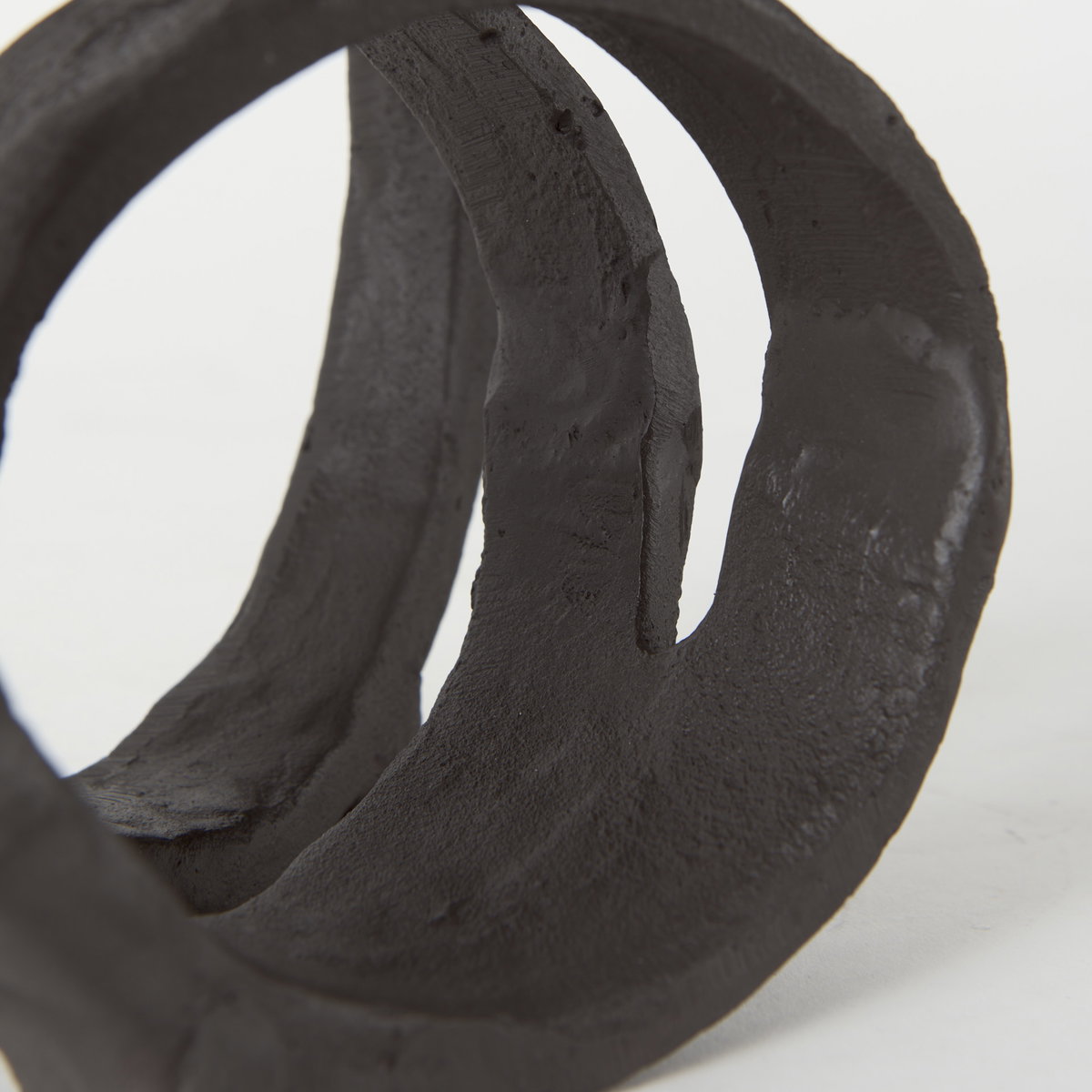 Stanislaw II Black Metal Infinite Ribbon Sculpture, Decorative Object by Mercana, 8.27" length x 4.72" width x 8.27" height View 10