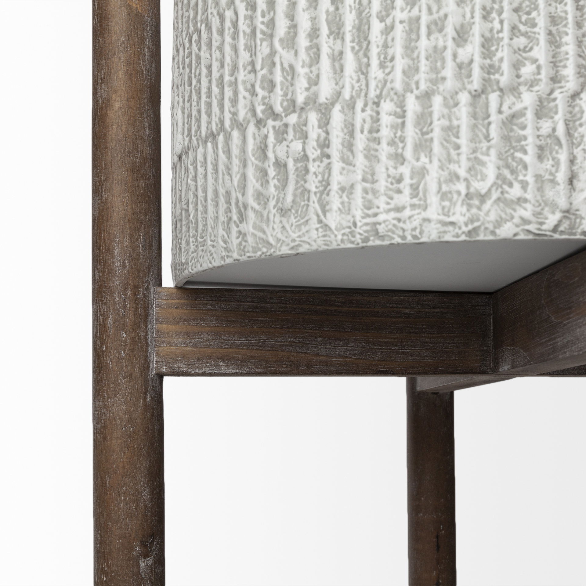 Groot Set of Two 11.8 x 23  Eggshell Ceramic Wooden Base Plant Stands, Planter by Mercana, 15" length x 15" width x 23" height View 8