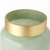Minty   Green Glass Vase with Matte Gold Metal Neck Cuff thumbnail 3
