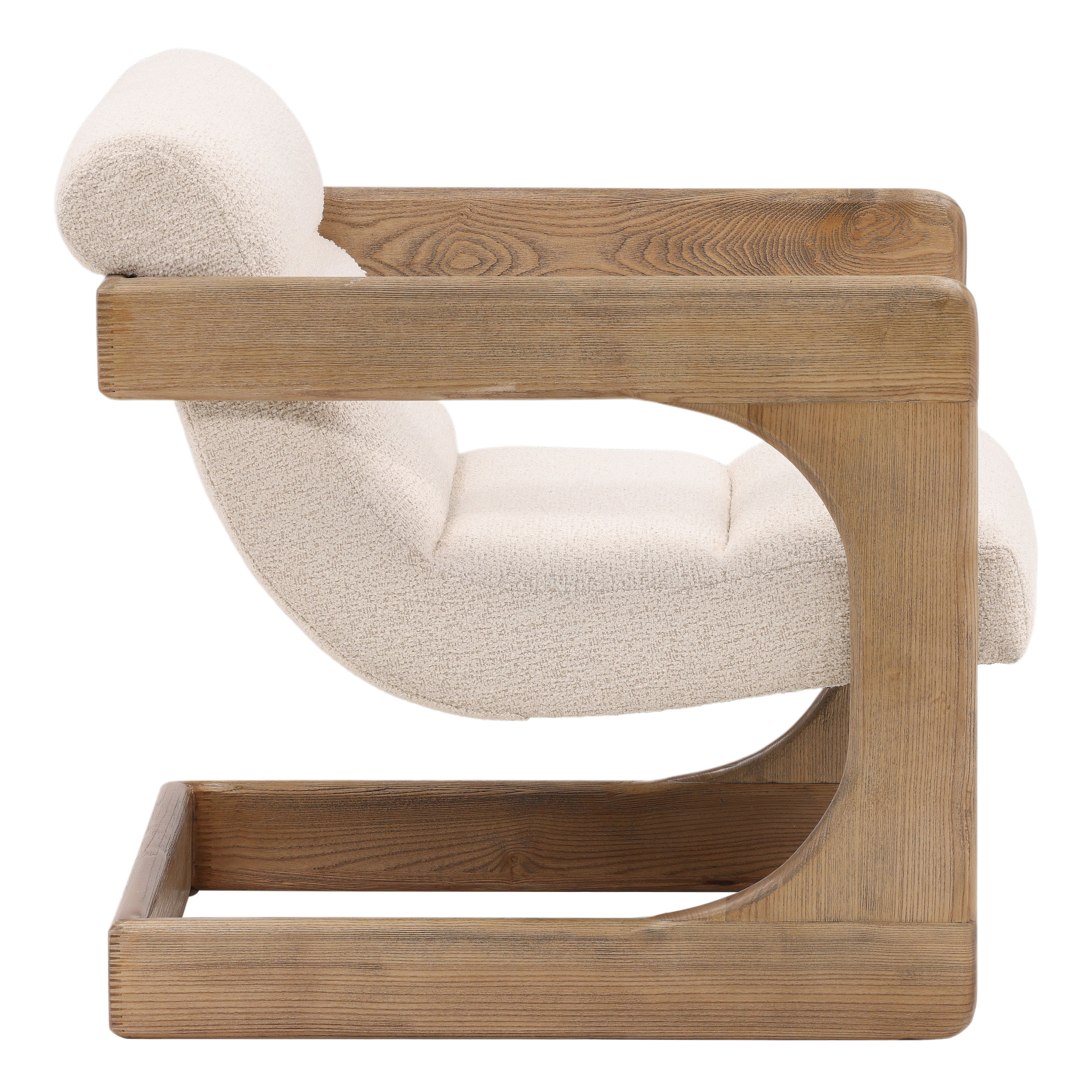 Bridges Occasional Chair Cream, Accent Chair by Dovetail, 24.25" width x 28.95" height x 31.8" depth View 3