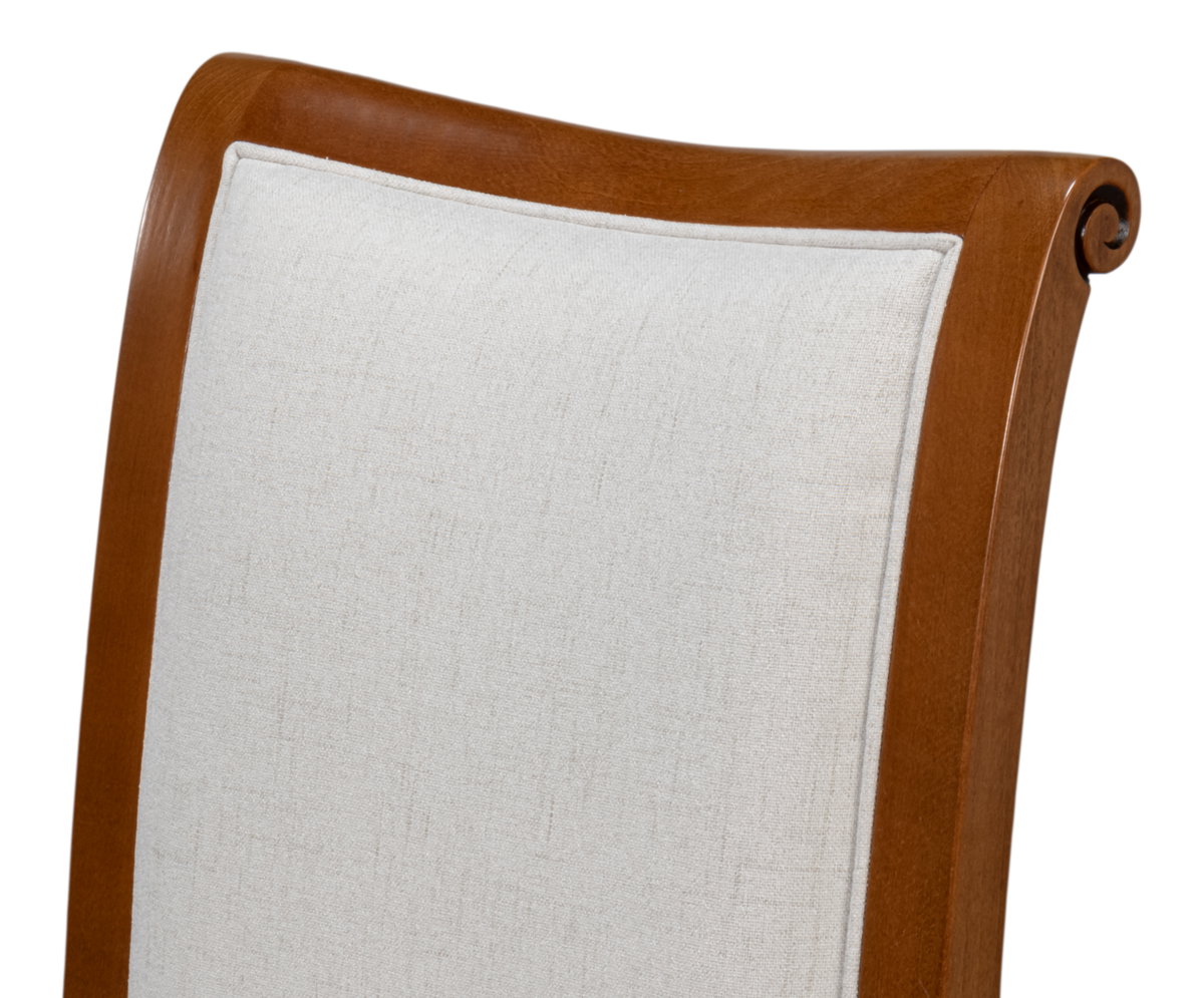 Polk Fabric Side Chair  Brown, by Sarreid, 2'3" length x 1'9" width x 3'3" height View 4