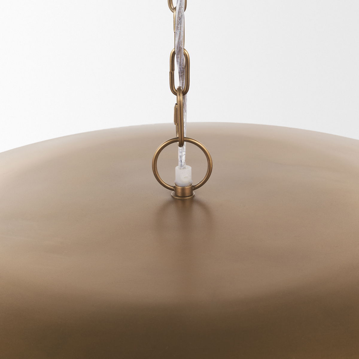 Sanne Antiqued Gold Metal with Silver Foil Wide Pendant Light, by Mercana, 30" length x 30" width x 10.5" height View 6