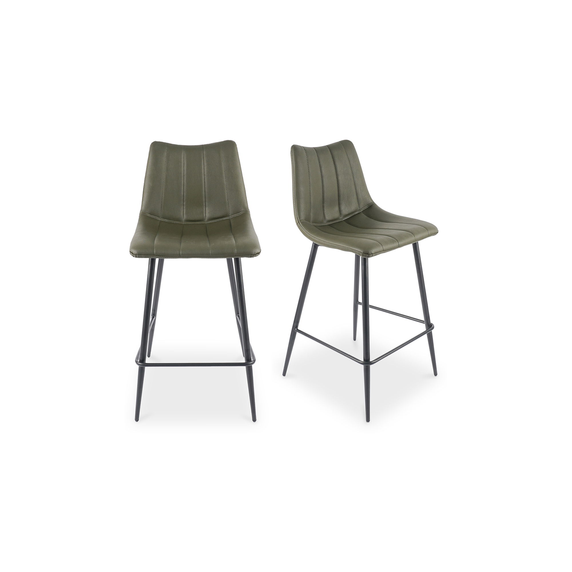 Alibi Counter Stool Dark Green - Set Of Two, Counter & Bar Stool by Moe's Home, 17.7" width x 37" height x 20" depth View 2