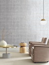 Metal Leaf Squares Silver Wallpaper, by York Wall, 24' length x 3' width x 0.02" depth thumbnail 3