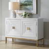 Aiken White 2 Door Cabinet, Cabinets & Chest by Uttermost, 43.25" width x 31.12" height x 16" depth thumbnail 4