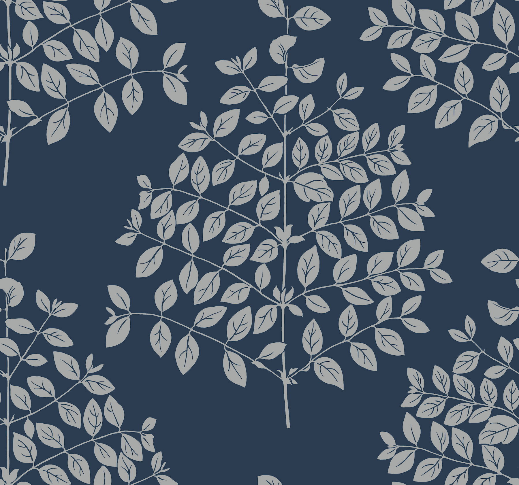 Tender Navy & Silver Wallpaper, by York Wall, 27' length x 2'3" width x 0.02" depth View 1