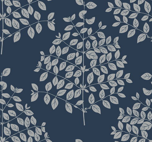 Tender Navy & Silver Wallpaper