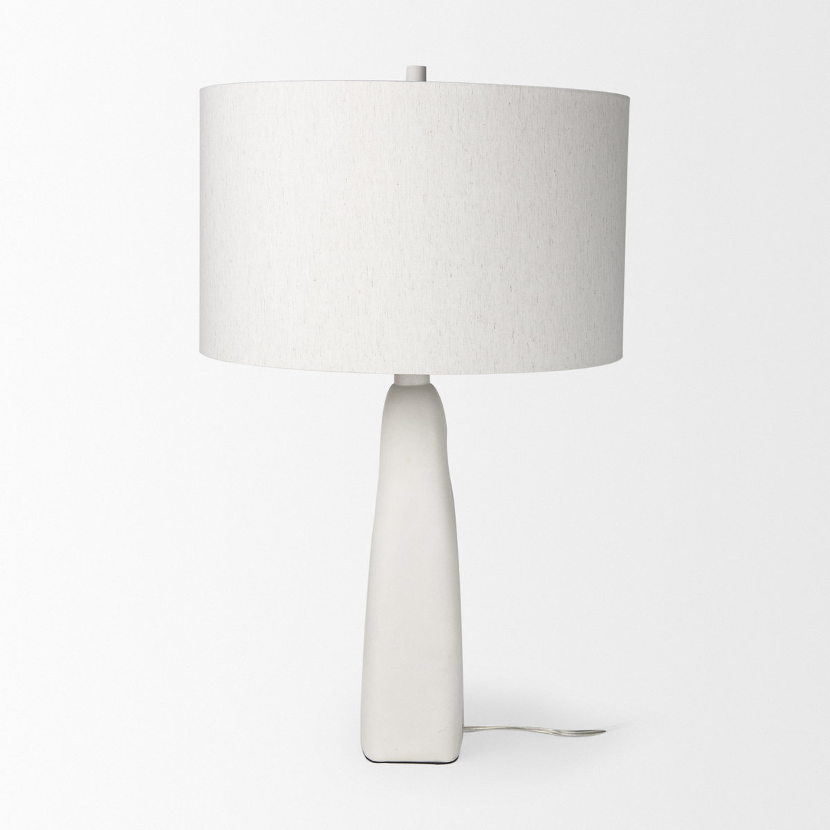 Tao 20.0L x 20.0W x 33.0H Cream Base with White Shade Table Lamp, by Mercana, 18" length x 18" width x 31.3" height View 4