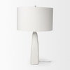 Tao 20.0L x 20.0W x 33.0H Cream Base with White Shade Table Lamp, by Mercana, 18" length x 18" width x 31.3" height thumbnail 4