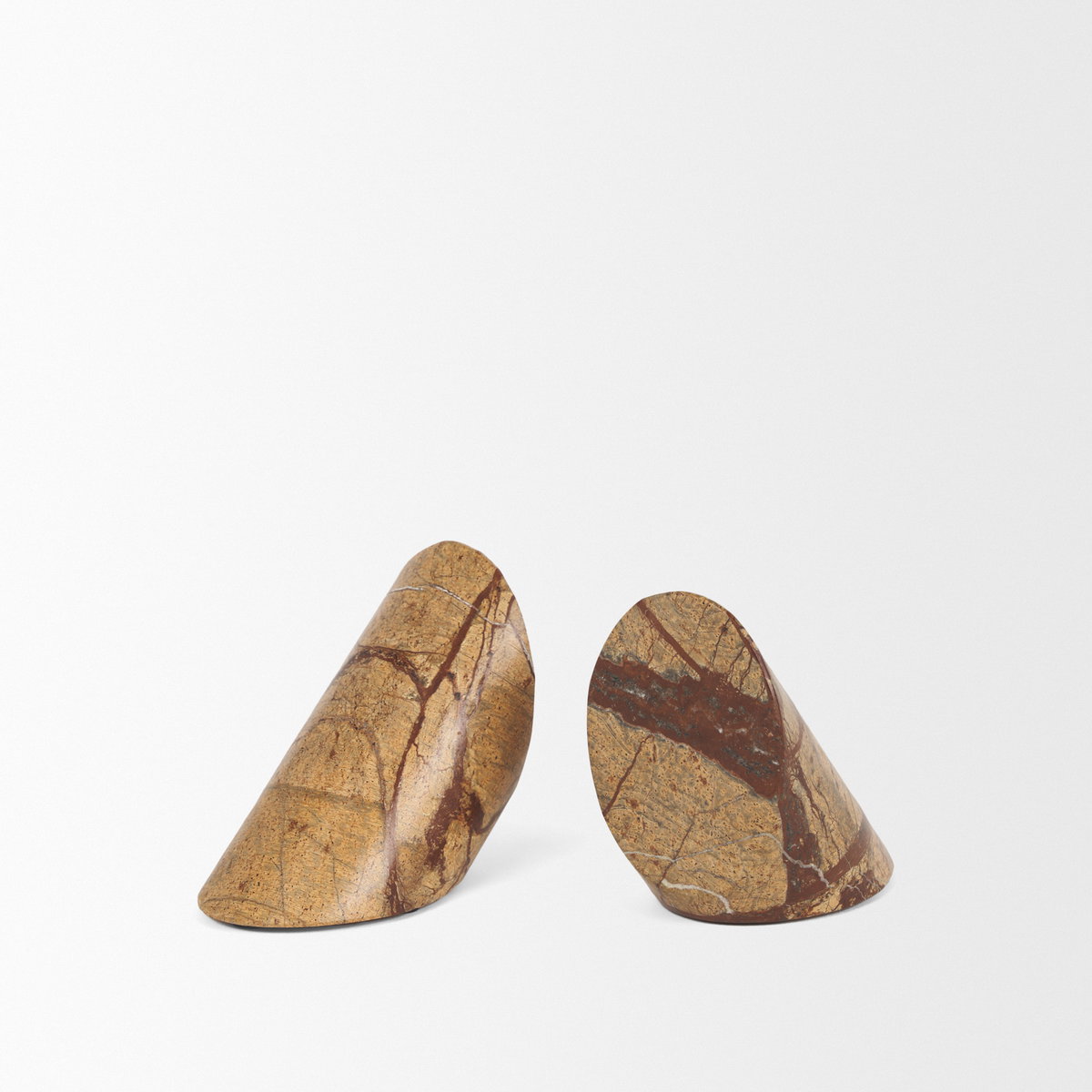 Rahima Brown Forest Marble Angled Bookends, by Mercana, 10.23" length x 3.15" width x 4.75" height View 6