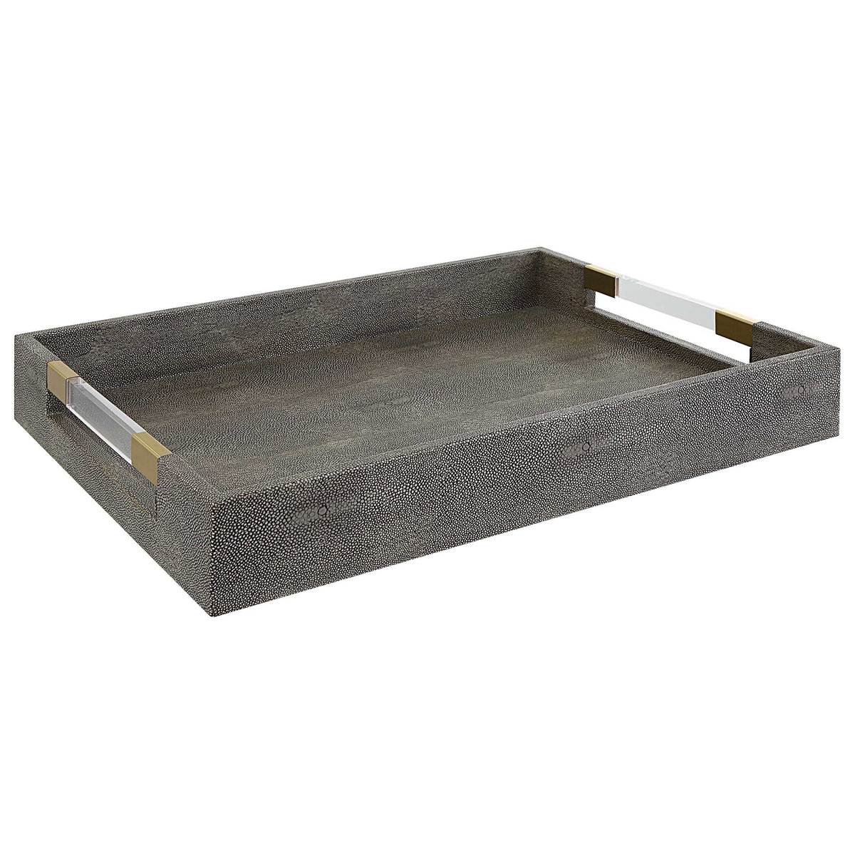 Wessex Gray Tray, Decorative Tray by Uttermost, 19" width x 2.5" height x 14" depth View 4