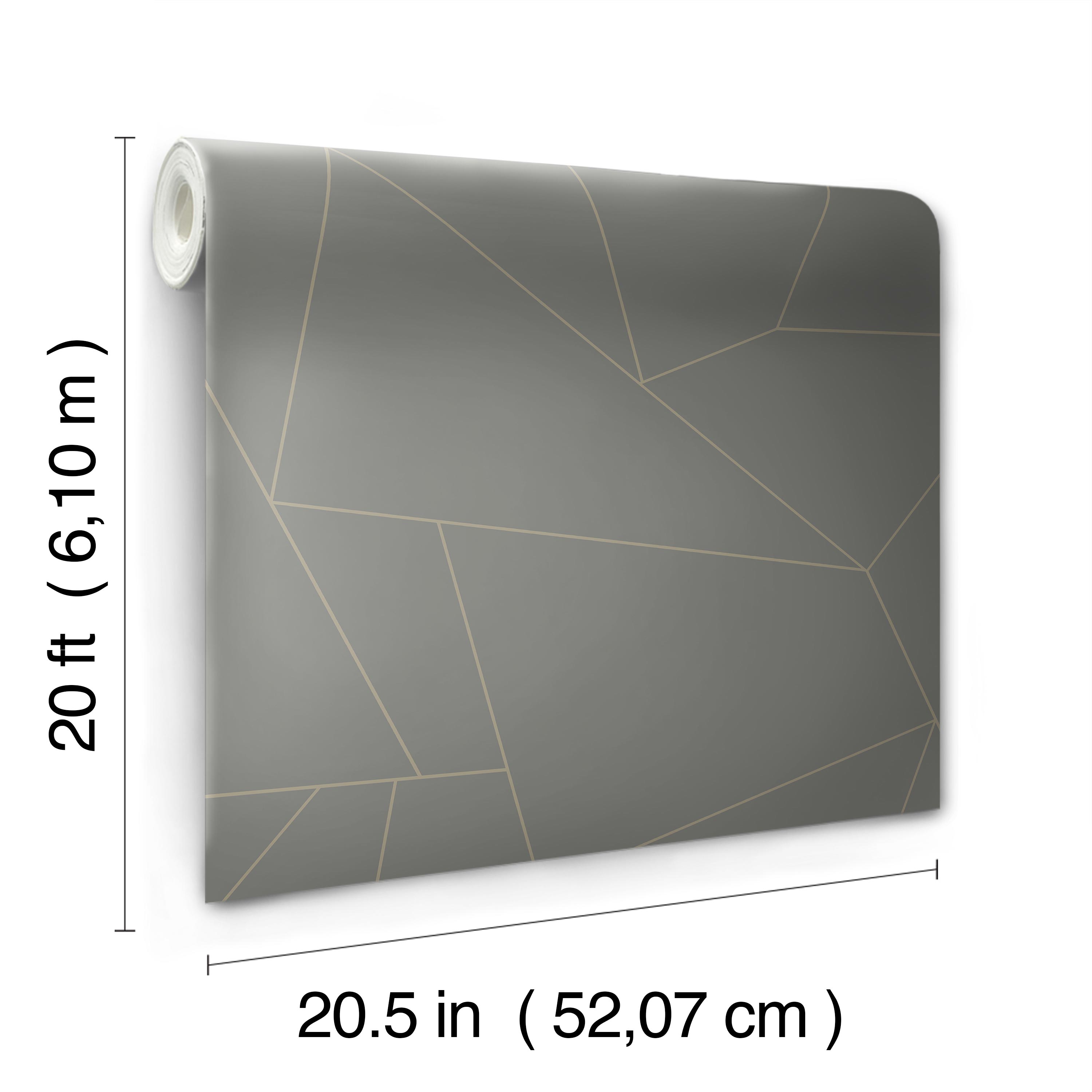 Fractured Prism Grey Peel & Stick Wallpaper large image 